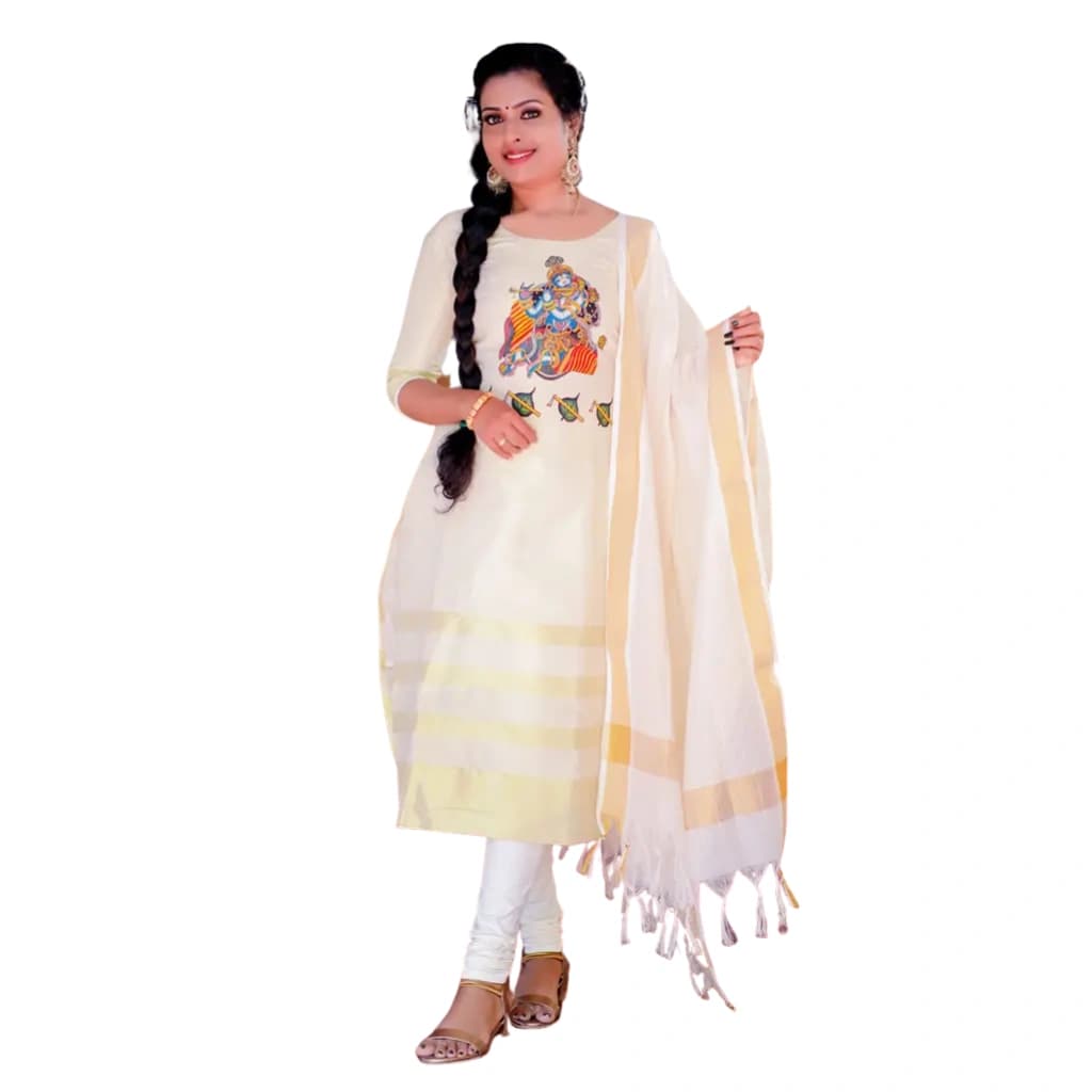 SN ONAKODI GOLDEN TISSUE READYMADE KURTHI FULL SET A