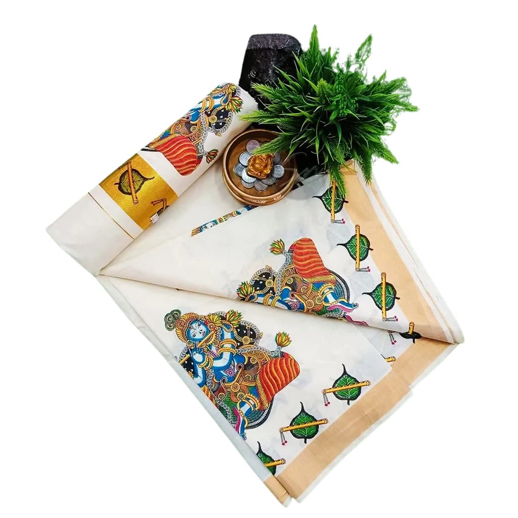 SN ONAKODI COTTON SAREE WITH MURAL PRINT 5