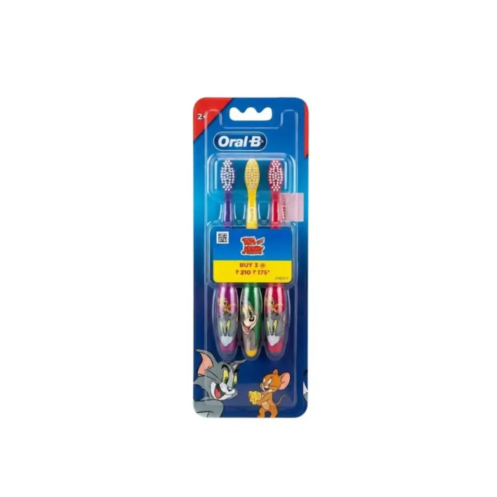 ORAL B TOM AND JERRY KIDS TOOTH BRUSH BUY 3 NOS