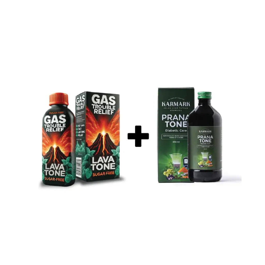LAVA TONE FOR GAS TROUBLE RELIEF (200ML) + PRANA TONE FOR DIABETIC CARE (450ML)