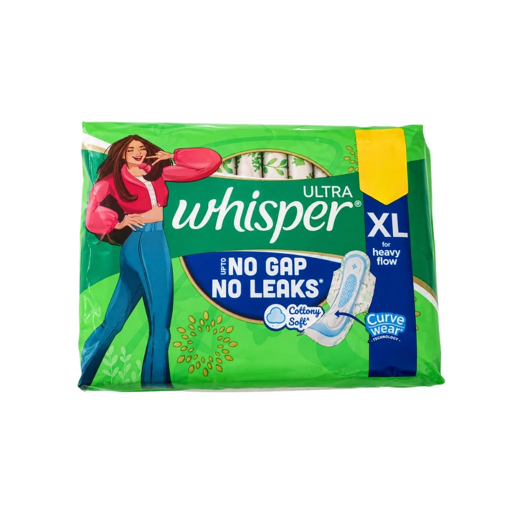 WHISPER ULTRA XL 6 SANITARY PADS UP TO NO GAP NO LEAKS