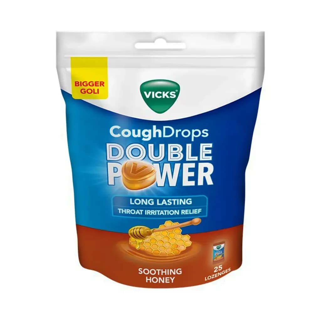 VICKS DOUBLE POWER STANDEE POUCH 25 S HONEY