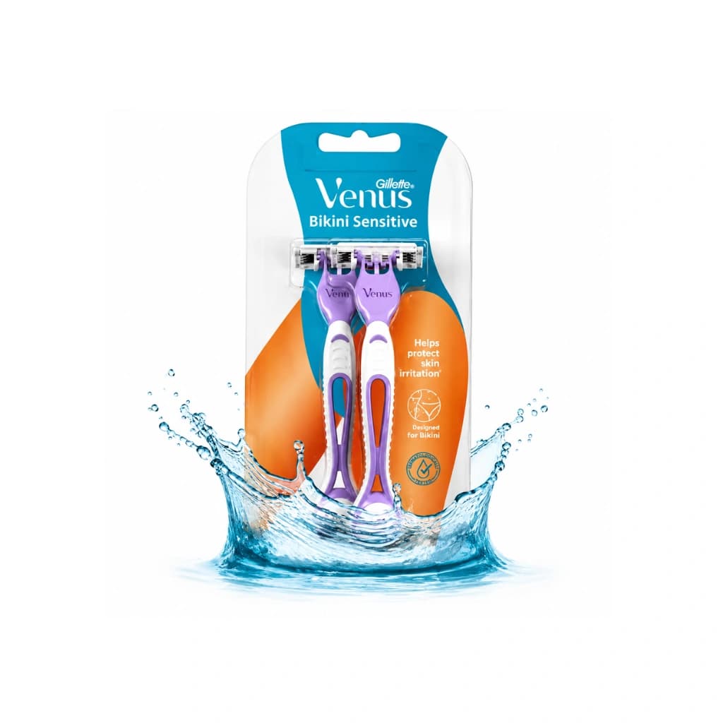 GILLETTE VENUS BIKINI SENSITIVE HAIR REMOVAL 2 WOMEN RAZORS