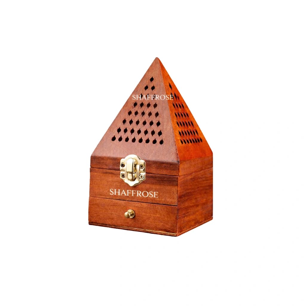 SHAFFROSE WOOD PYRAMID BURNER