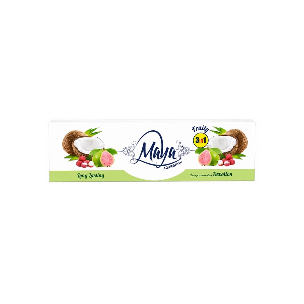 MAYA AGARBATHI FRUITY 3 IN 1 LONG LASTING DEVOTION 66 UNITS INCENSE STICK