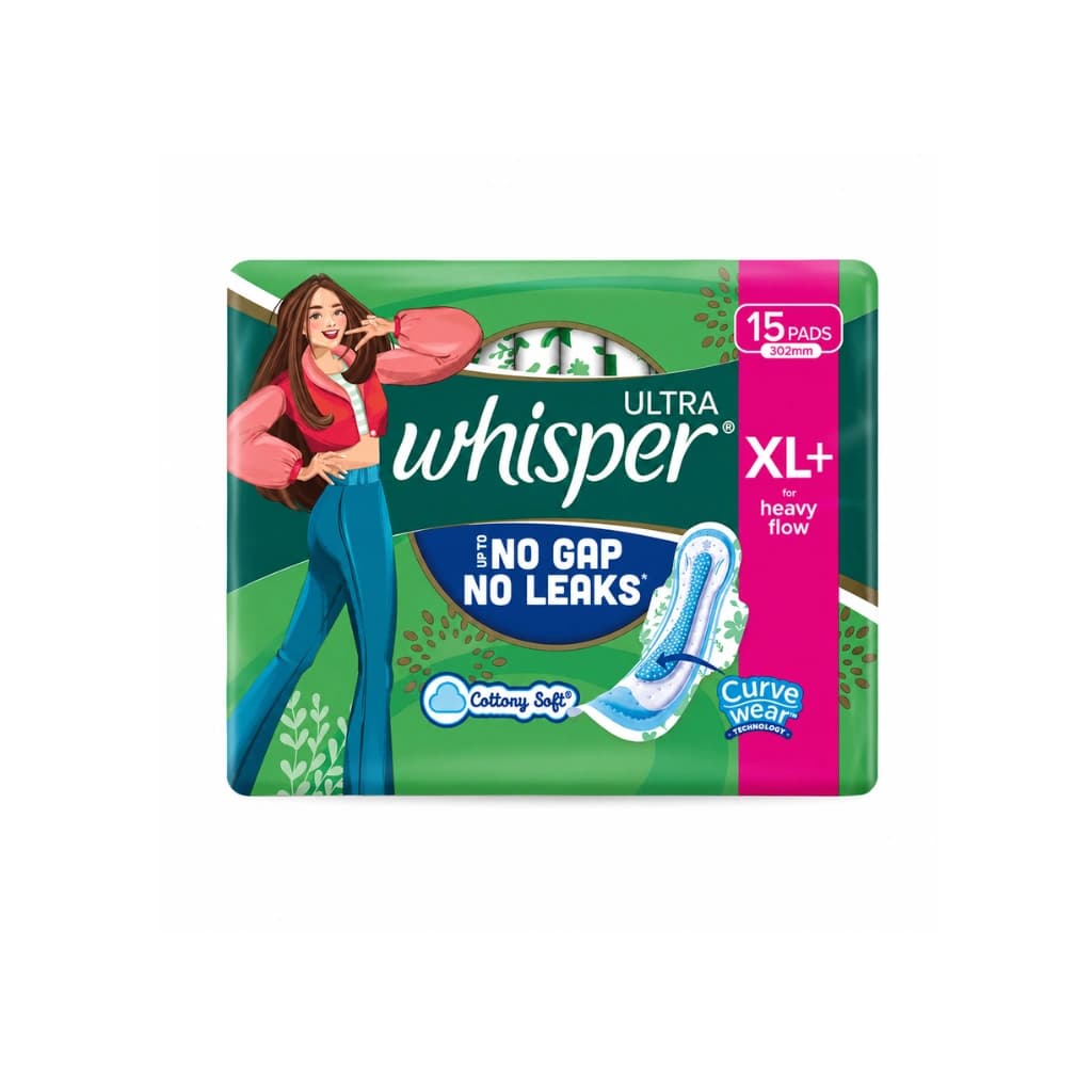 WHISPER ULTRA XL+FOR HEAVY FLOW 15 PADS 302MM