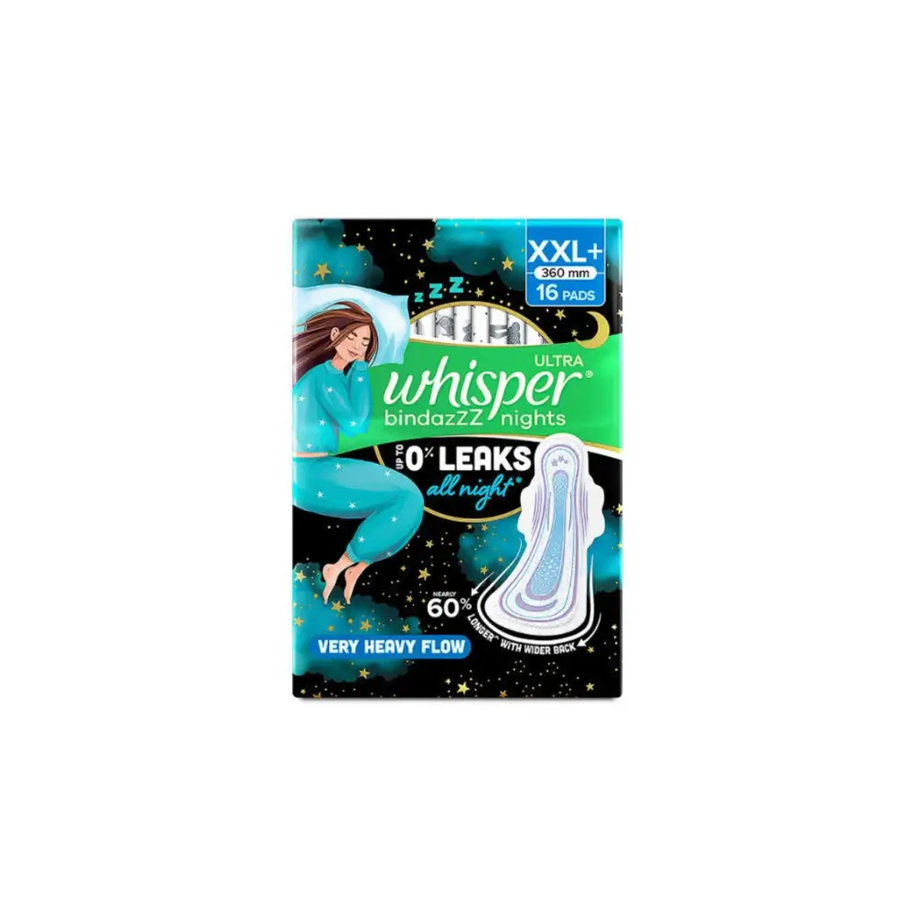 WHISPER ULTRA BINDAZZ NIGHT XXL+ 360MM 16 PADS
