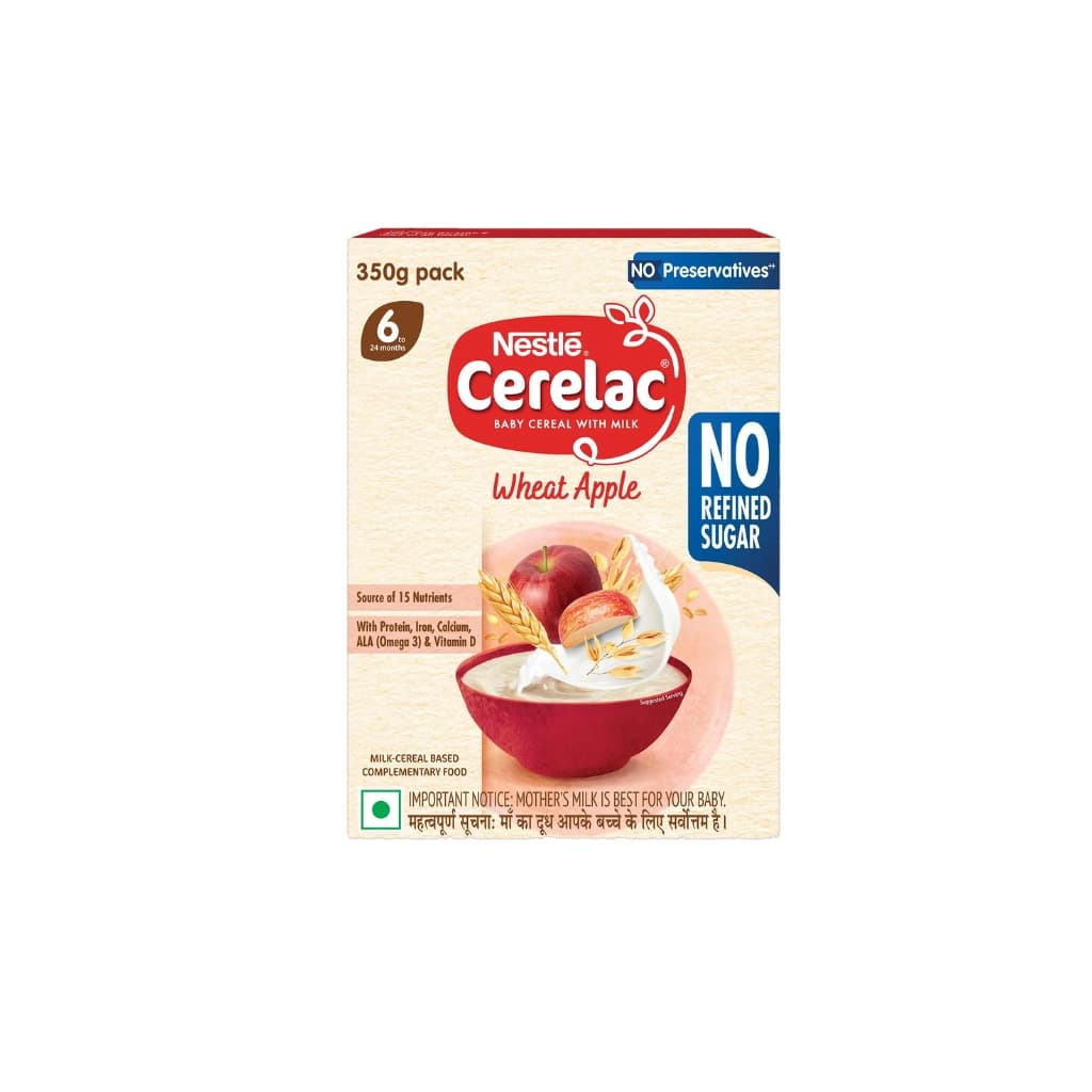 NESTLE CERELAC BABY CEREAL WITH MILK WHEAT APPLE 350GM 6 TO 24 MONTHS