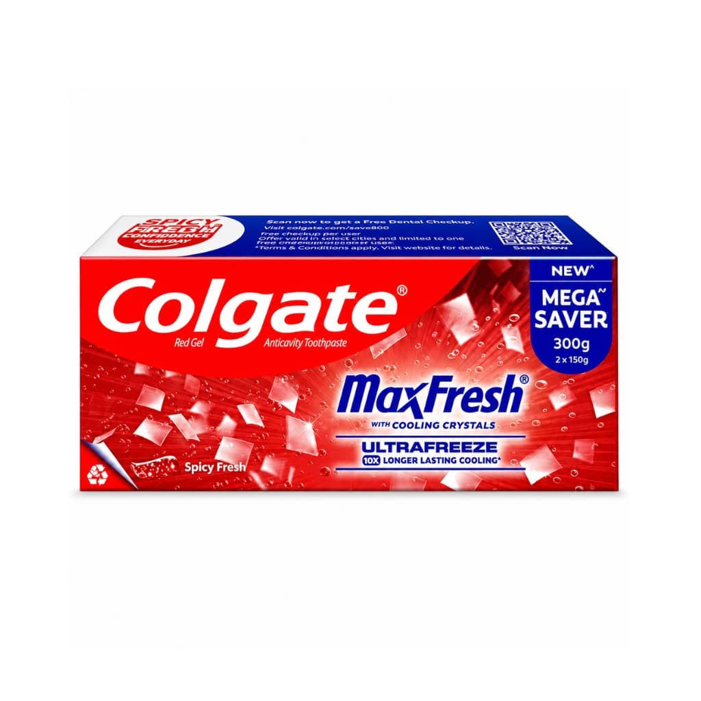 COLGATE RED GEL MAXFRESH WITH COOLING CRYSTALS 150GM+150GM