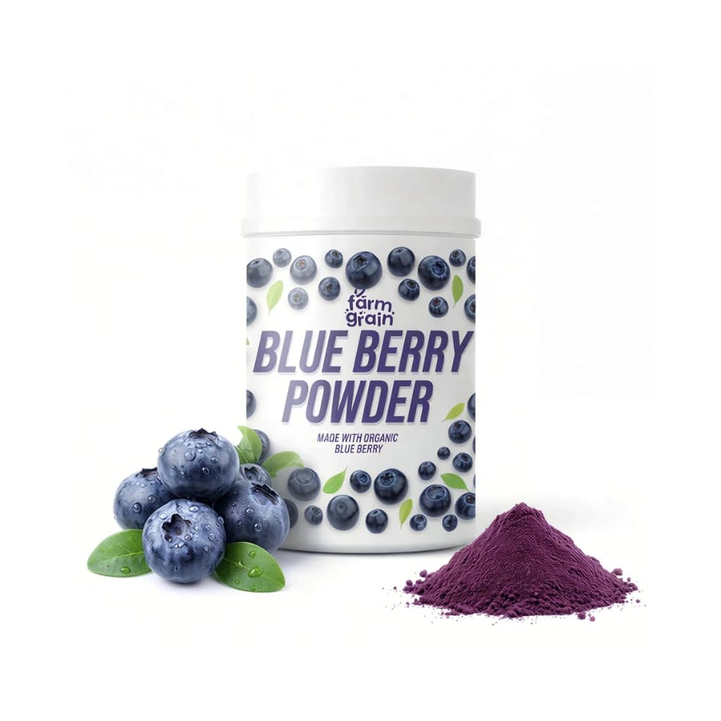 FARM GRAIN BLUEBERRY POWDER 250G | SPRAY DRIED BLUEBERRIES | SUPERFOOD POWDER FOR SMOOTHIES, JUICES, BAKING, AND ENERGY DRINKS