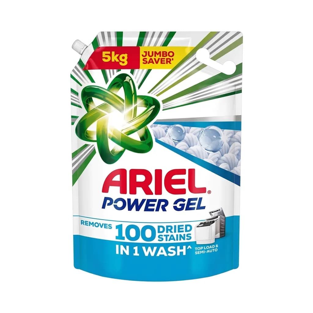 ARIEL POWER GEL LIQUID DETERGENT FOR TOP LOAD & SEMI AUTO 5KG