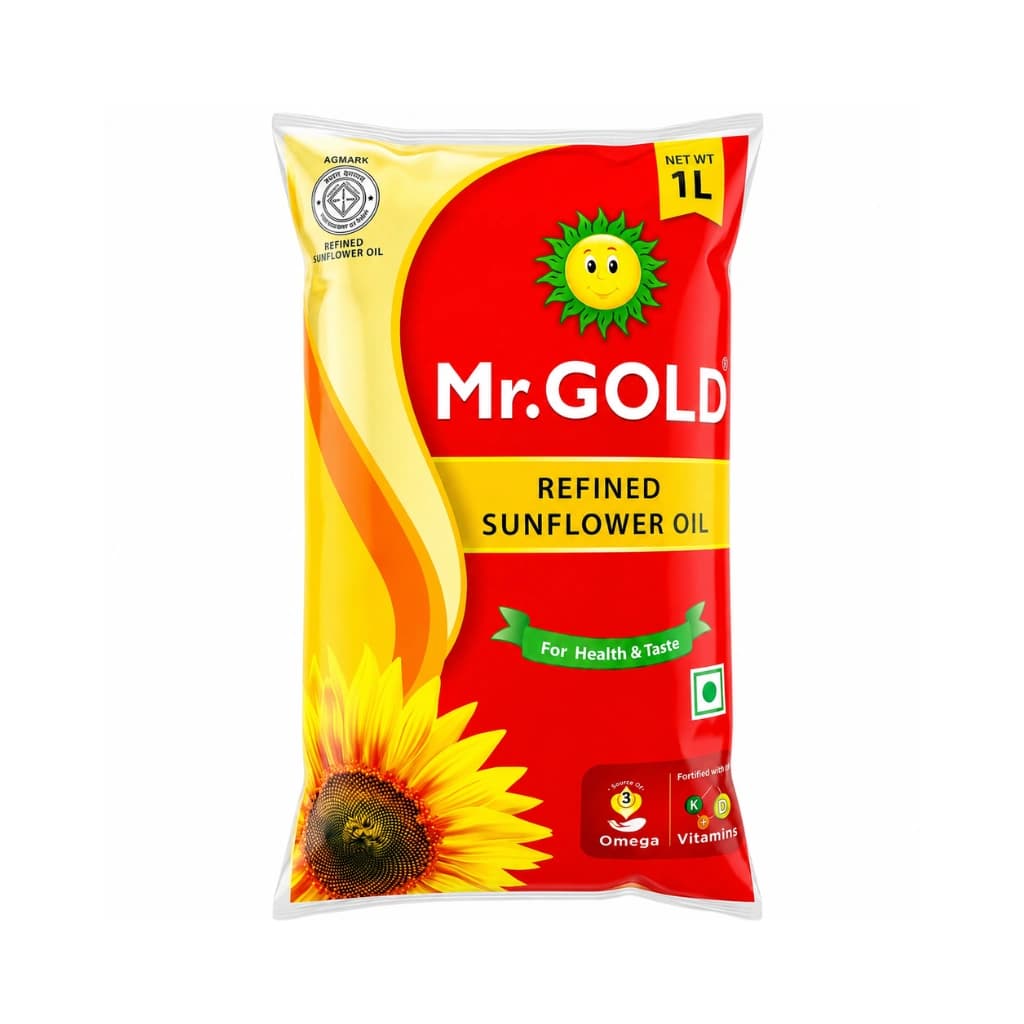 MR. GOLD REFINED SUNFLOWER OIL FOR HEALTH & TASTE 1 LTR