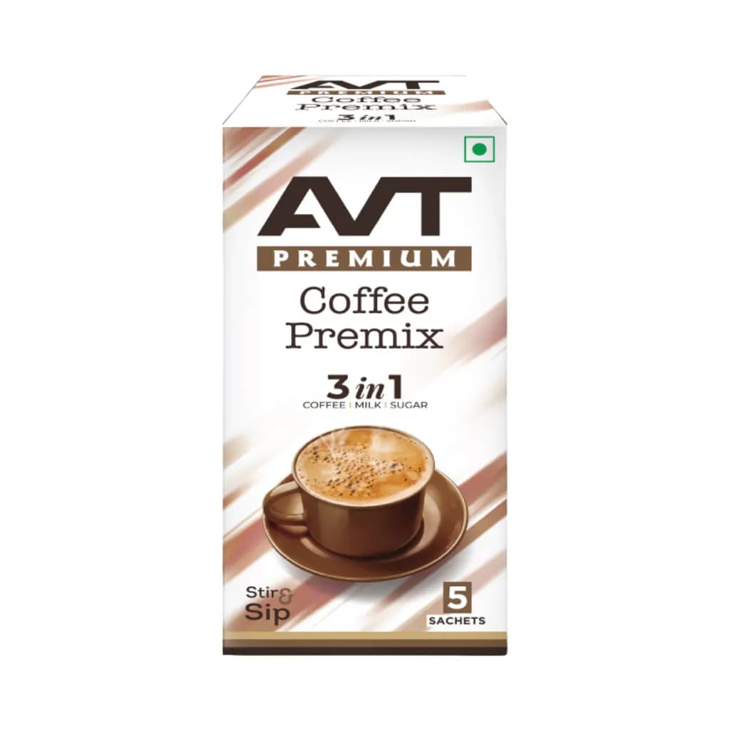 AVT PREMIUM 3 IN 1 COFFEE/MILK/SUGAR/COFFEE PREMIX/18 GM * 5 SACHETS