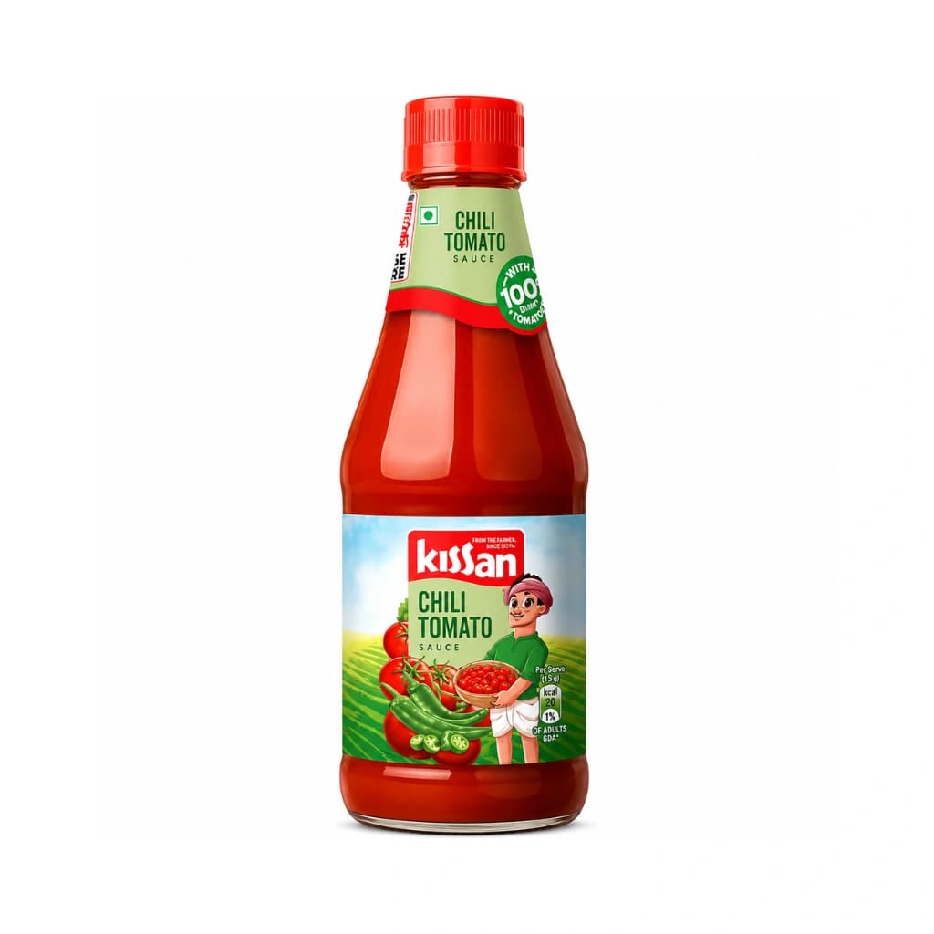 KISSAN CHILLI TOMATO SAUCE BOTTLE 500 GM