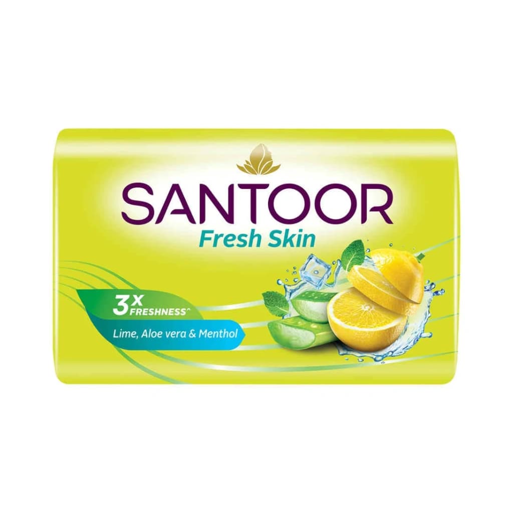 SANTOOR FRESH SKIN 3 X FRESHNESS LIME ALOEVERA & MENTHOL 100 GM