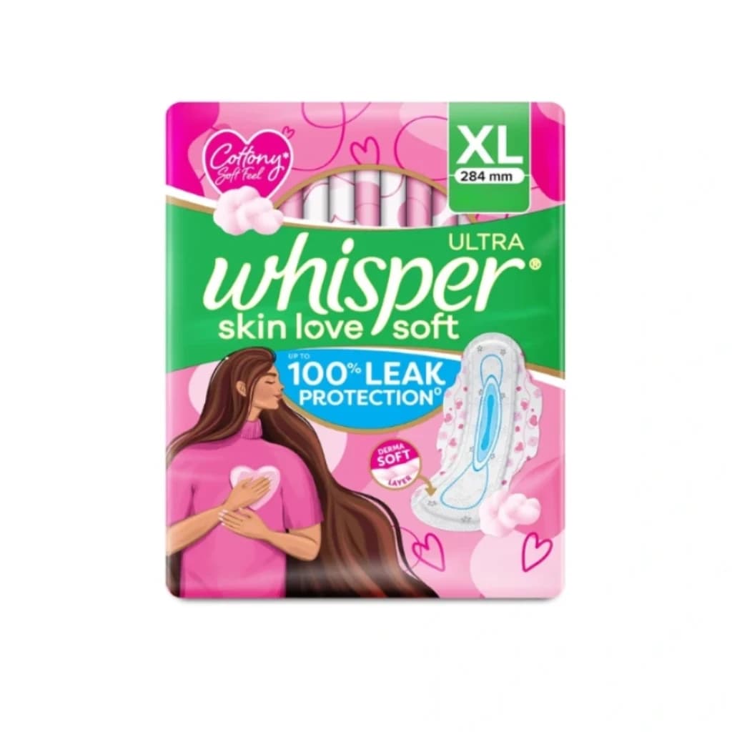 WHISPER ULTRA SKIN LOVE SOFT SANITARY PADS FOR WOMEN XL 6 PADS