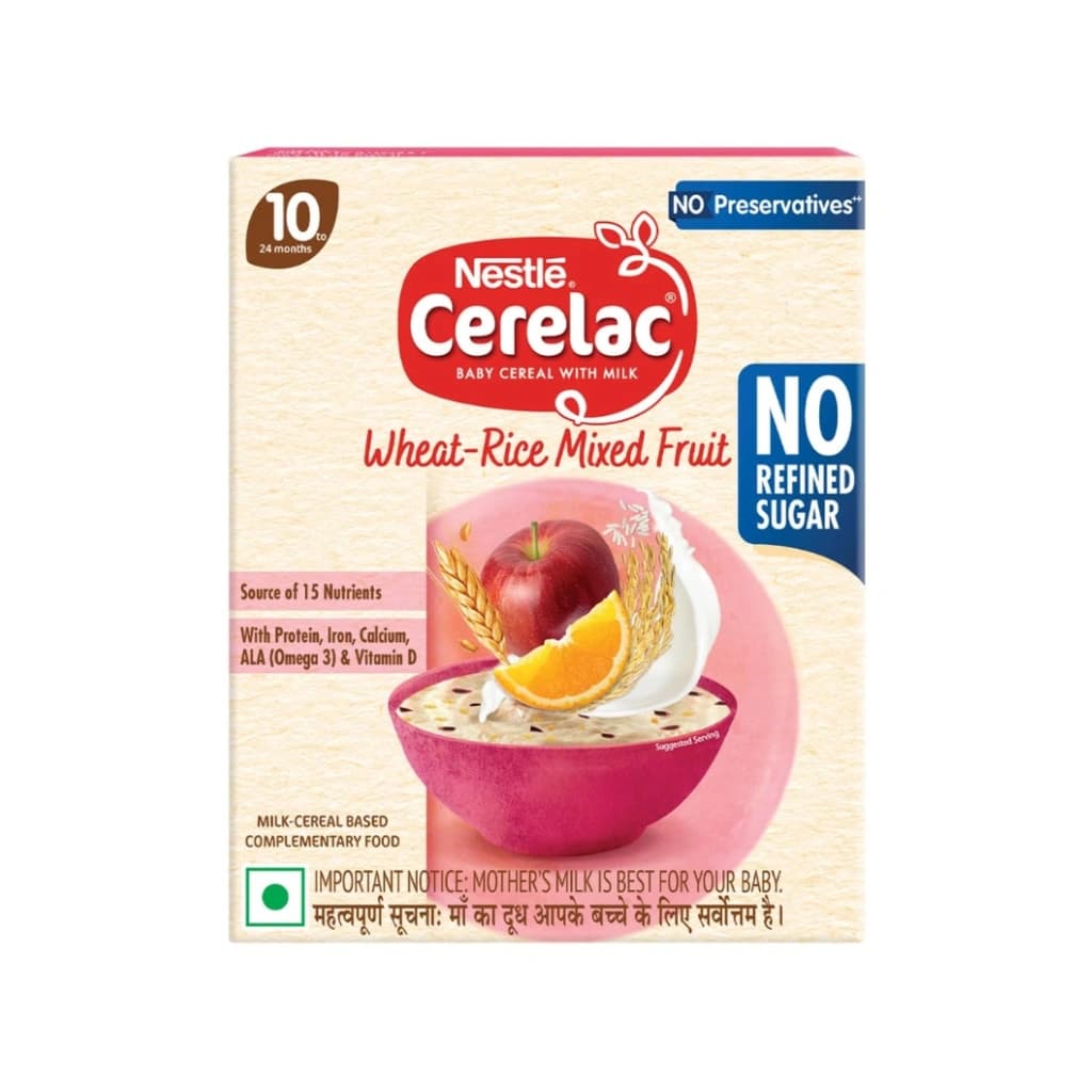 CERELAC WHEAT & RICE MIXED FRUIT FOR 10-24 MONTHS BABIES CEREAL 300 GM