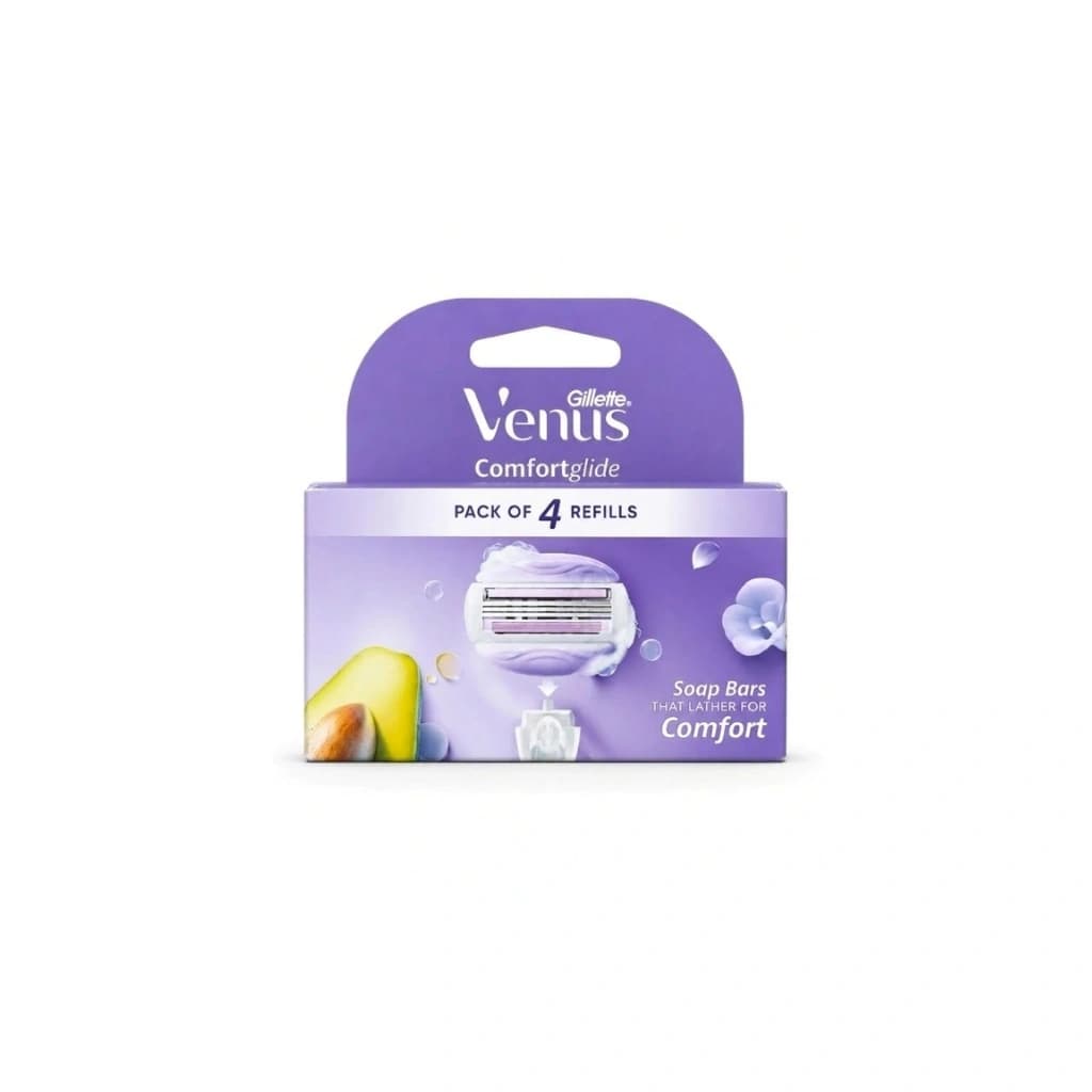 GILLETTE VENUS COMFORTGLIDE HAIR REMOVAL RAZOR BLADES/REFILLS PACK OF 4