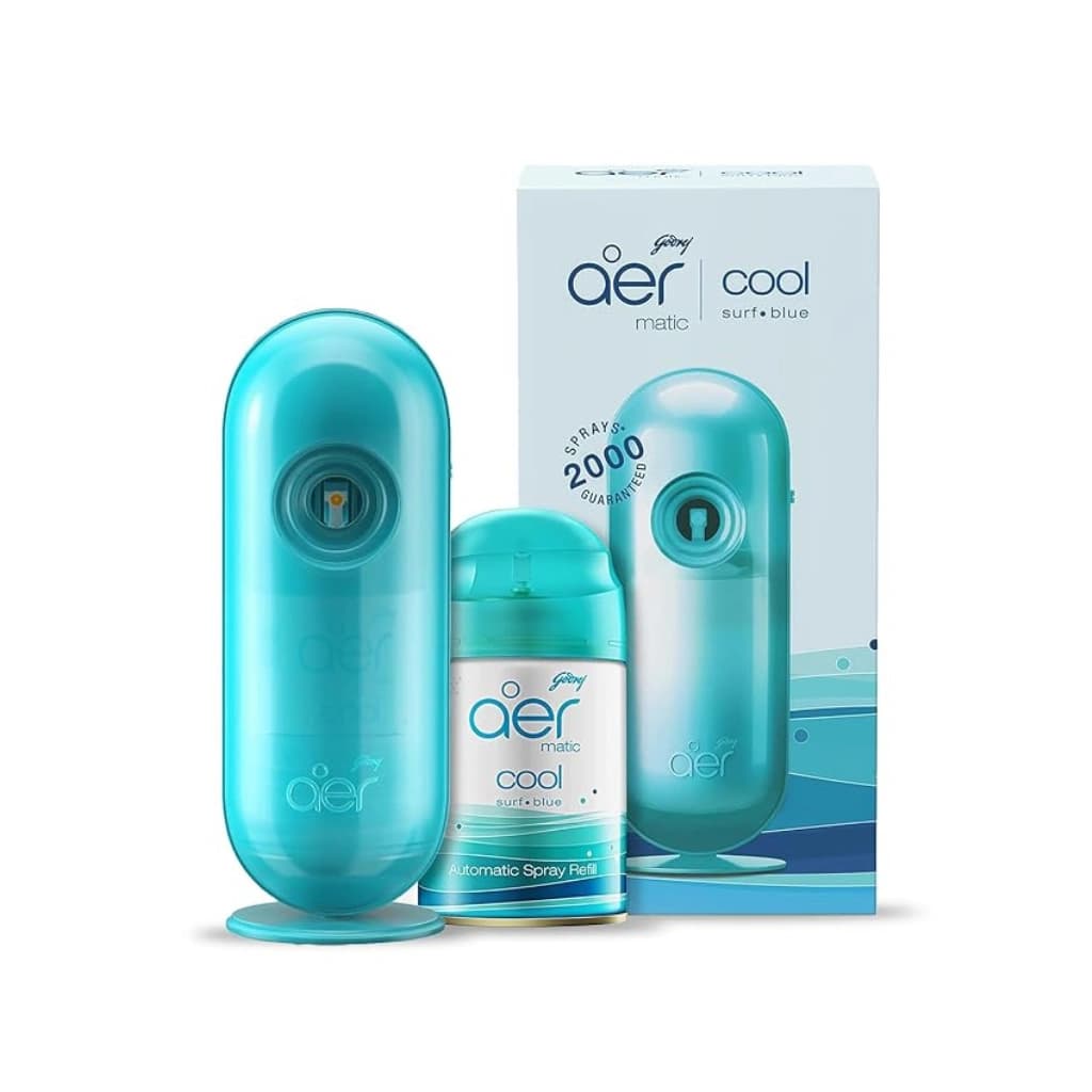 GODREJ AER MATIC KIT COOL SURF BLUE (MACHINE + 1 REFILL) 210 ML