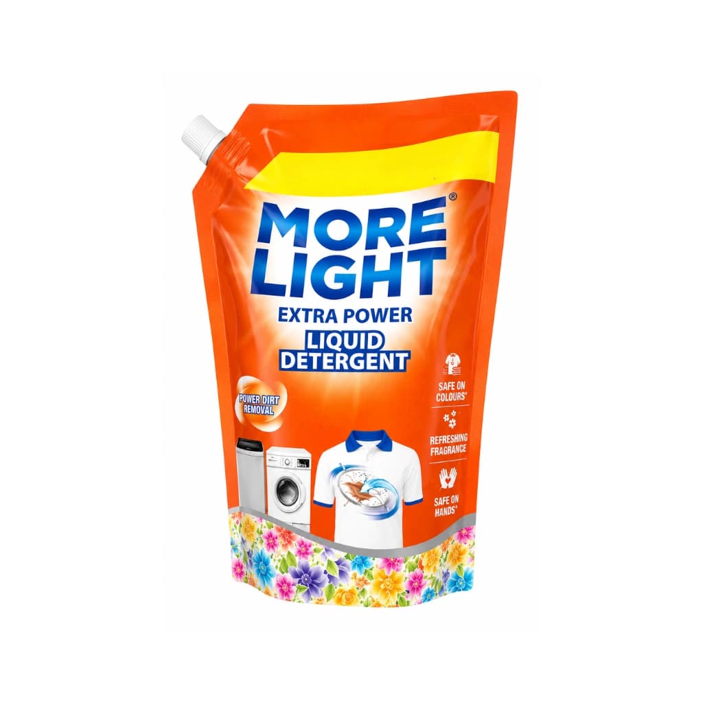 MORE LIGHT EXTRA POWER LIQUID DETERGENT POWER DIRT REMOVAL 1 L