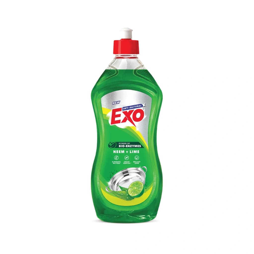 EXO DISHWASH LIQUID BOTTLE / NEW ANTI BACTERIAL POWER OF BIO ENZYMES NEEM + LIME 500 ML
