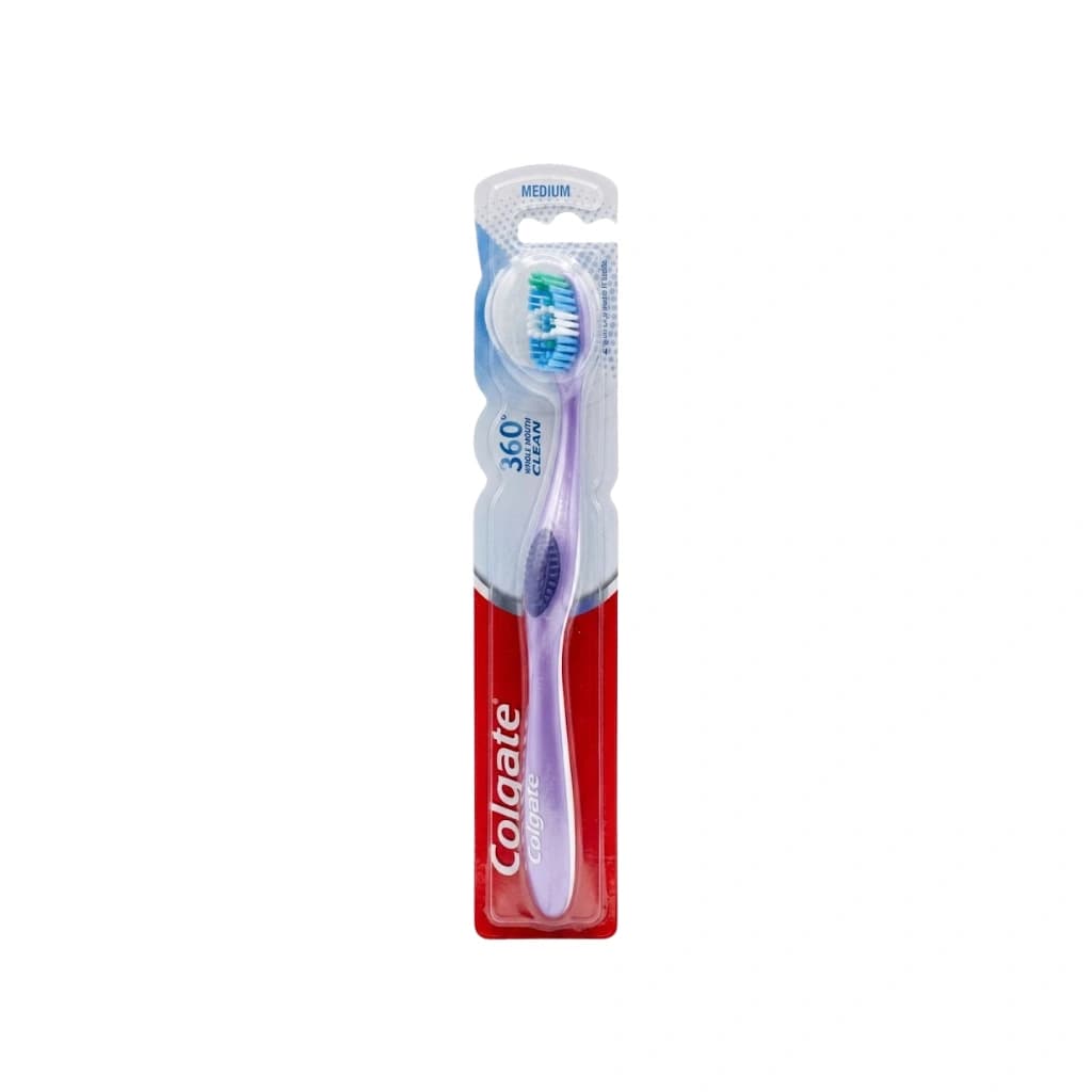 COLGATE MEDIUM TOOTHBRUSH 360° WHOLE MOUTH CLEAN PACK OF 1