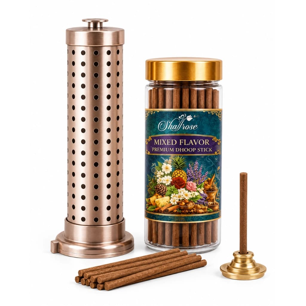 SHAFFROSE STEEL STAND COMBO / DHOOP STICKS 100 GM + 1 PC