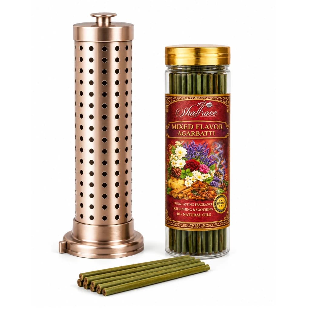 SHAFFROSE STEEL STAND COMBO / AGARBATTI 100 GM + 1PC