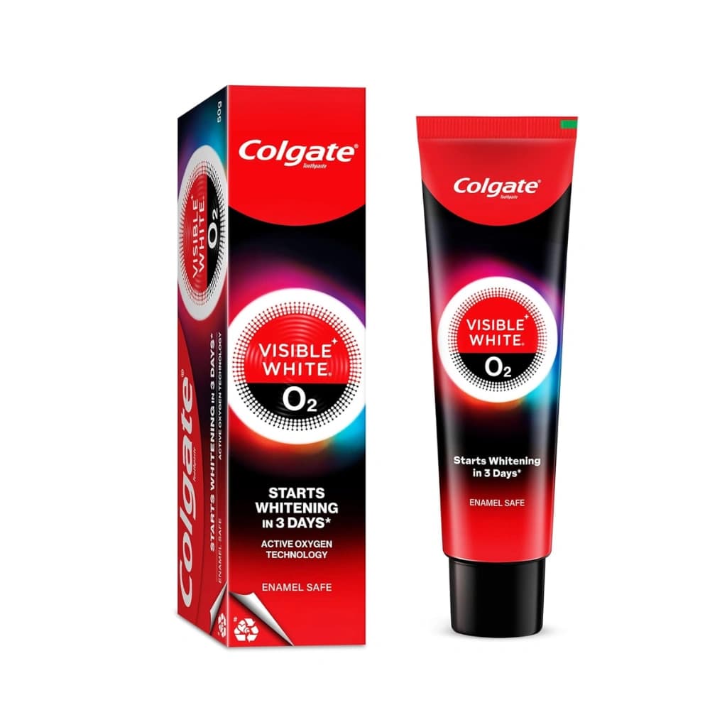 COLGATE VISIBLE WHITE O2 TEETH WHITENING TOOTHPASTE 25 GM