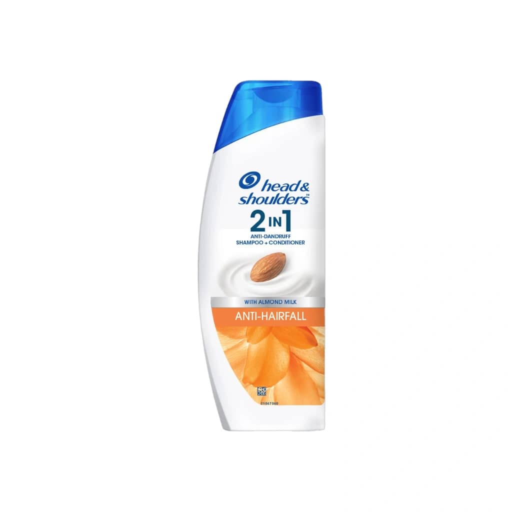 HEAD & SHOULDERS 2 IN 1 ANTI-HAIRFALL DANDRUFF SHAMPOO + CONDITIONER WITH ALMOND MILK 180 ML