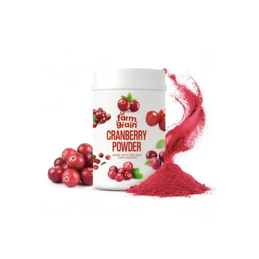 FARMGRAIN CRANBERRY POWDER MADE WITH ORGANIC CARNBERRY 250 GM | HIGH ANTIOXIDANTS DIETARY FIBER | NO GLUTEN | IMMUNITY BOOSTER