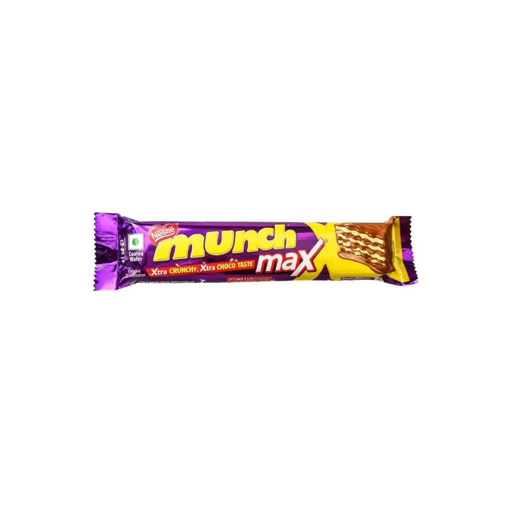 NESTLE MUNCH MAX, COATED WAFER XTRA CRUNCHY XTRA CHOCO TASTE 38.5 GM