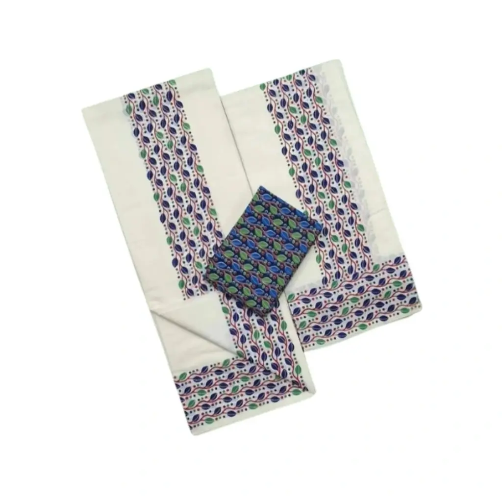 KERALA TRADITONAL SETTUMUND WITH COTTON BLOUSE