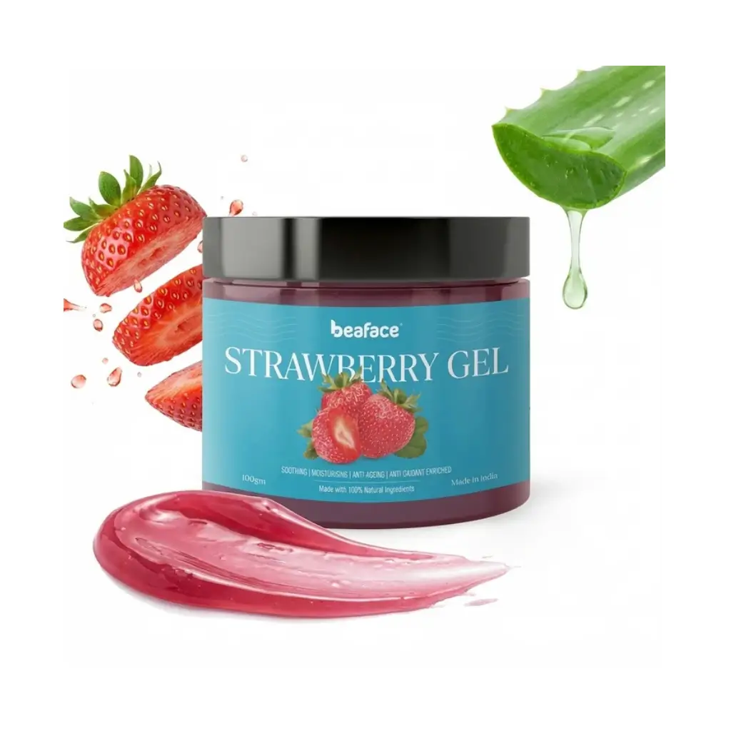 BEAFACE ALOE VERA STRAWBERRY GEL HYDRATION MOISTURIZING ACNE HYPERPIGMENTATION BRIGHTENING 100 GM