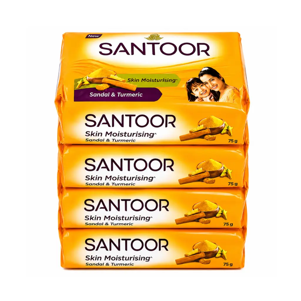 SANTOOR SKIN MOISTURISING SANDAL & TURMERIC PACK OF 4
