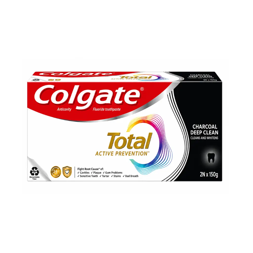 COLGATE TOTAL ACTIVE PREVENTION CHARCOAL DEEP CLEAN TOOTHPASTE 300 GM