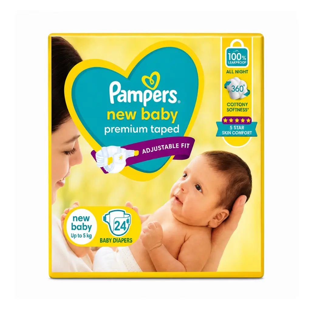 PAMPERS NEWBABY PREMIUM TAPED ADJUSTABLE FIT UPTO 5 KG