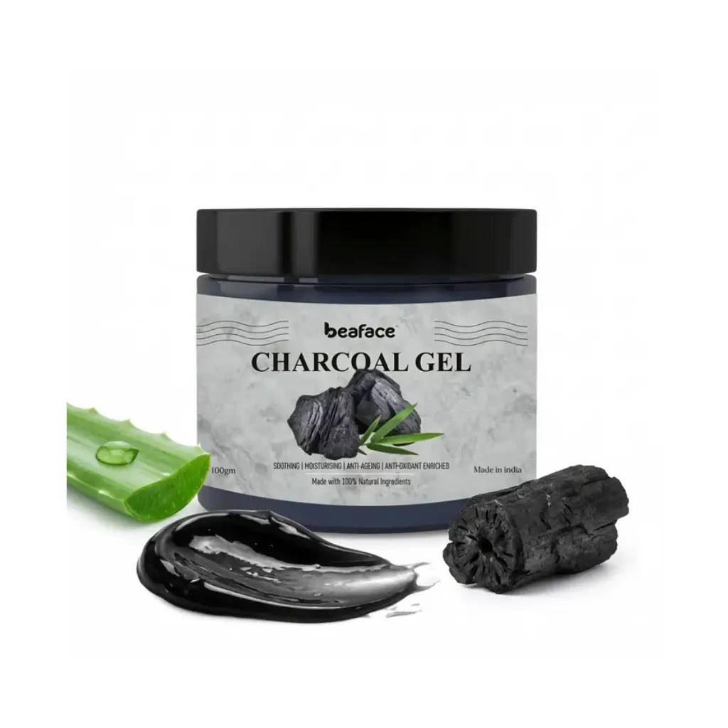 BEAFACECHARCOAL GEL EXFOLIATION SKIN TIGHTENING OILY FACE ACNE PRONE SKIN DEAD SKIN GEL 100 GM