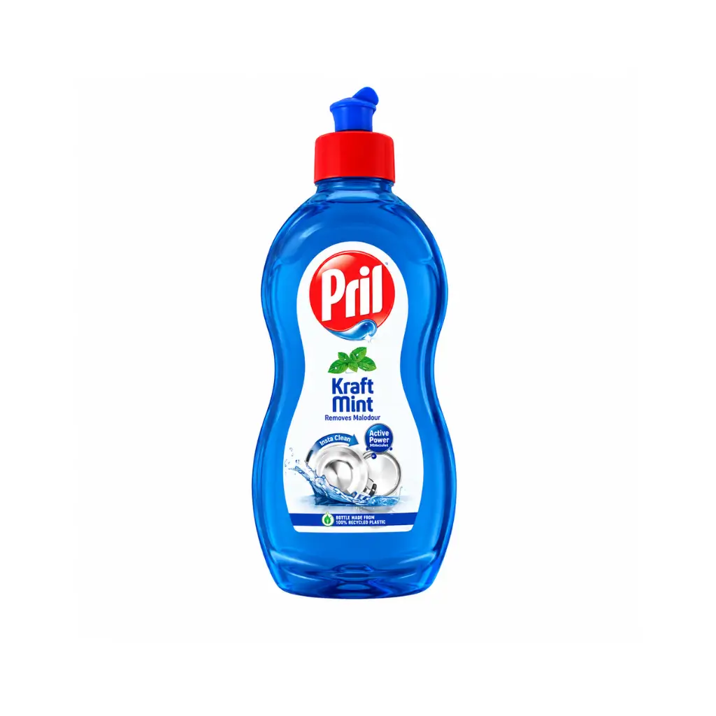 PRIL KRAFT MINT LIQUID DISHWASH GEL REMOVES MALODOUR 425 ML