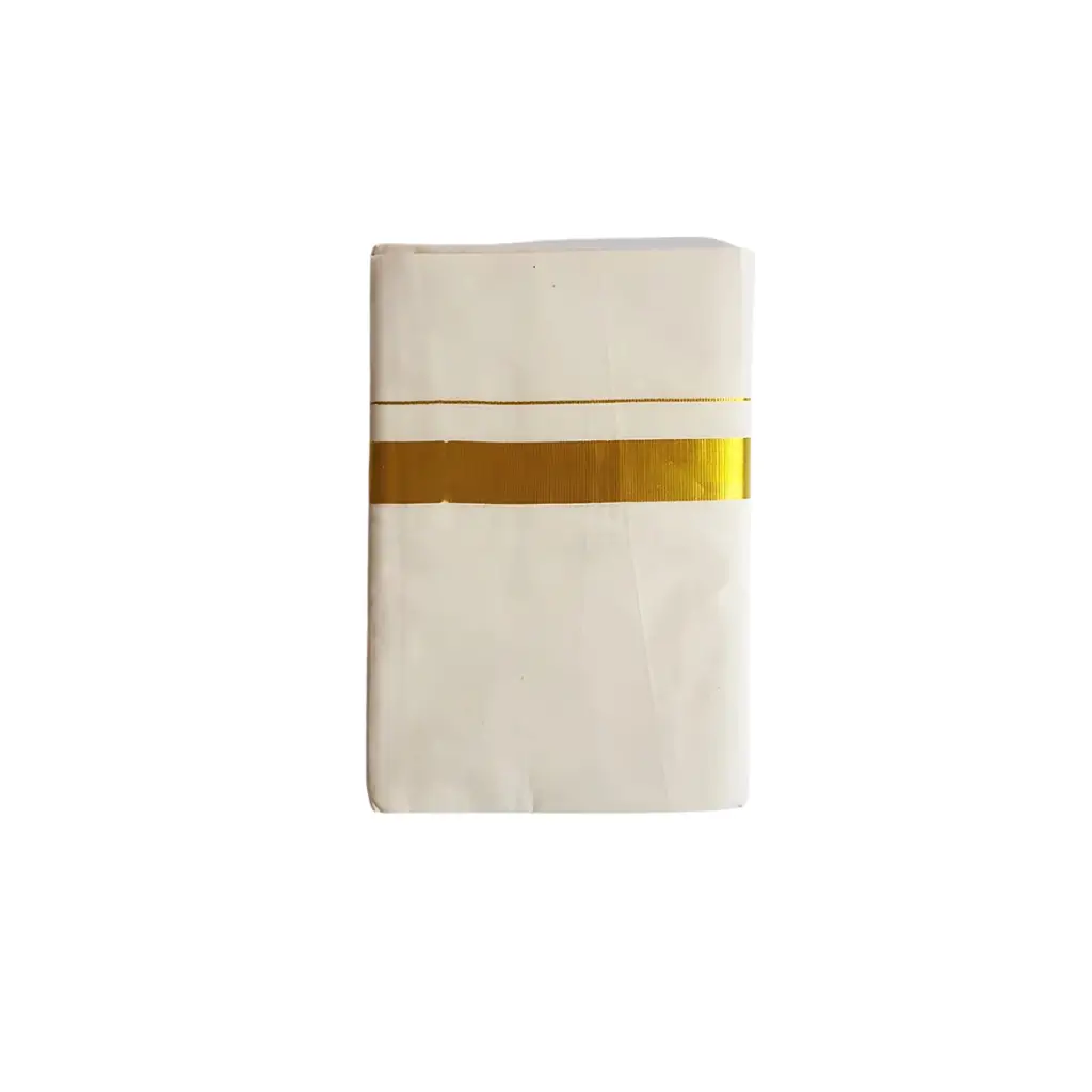 KUTHAMPULLY MEN'S COTTON DHOTI 4 MTR / HIGH QUALITY JERI