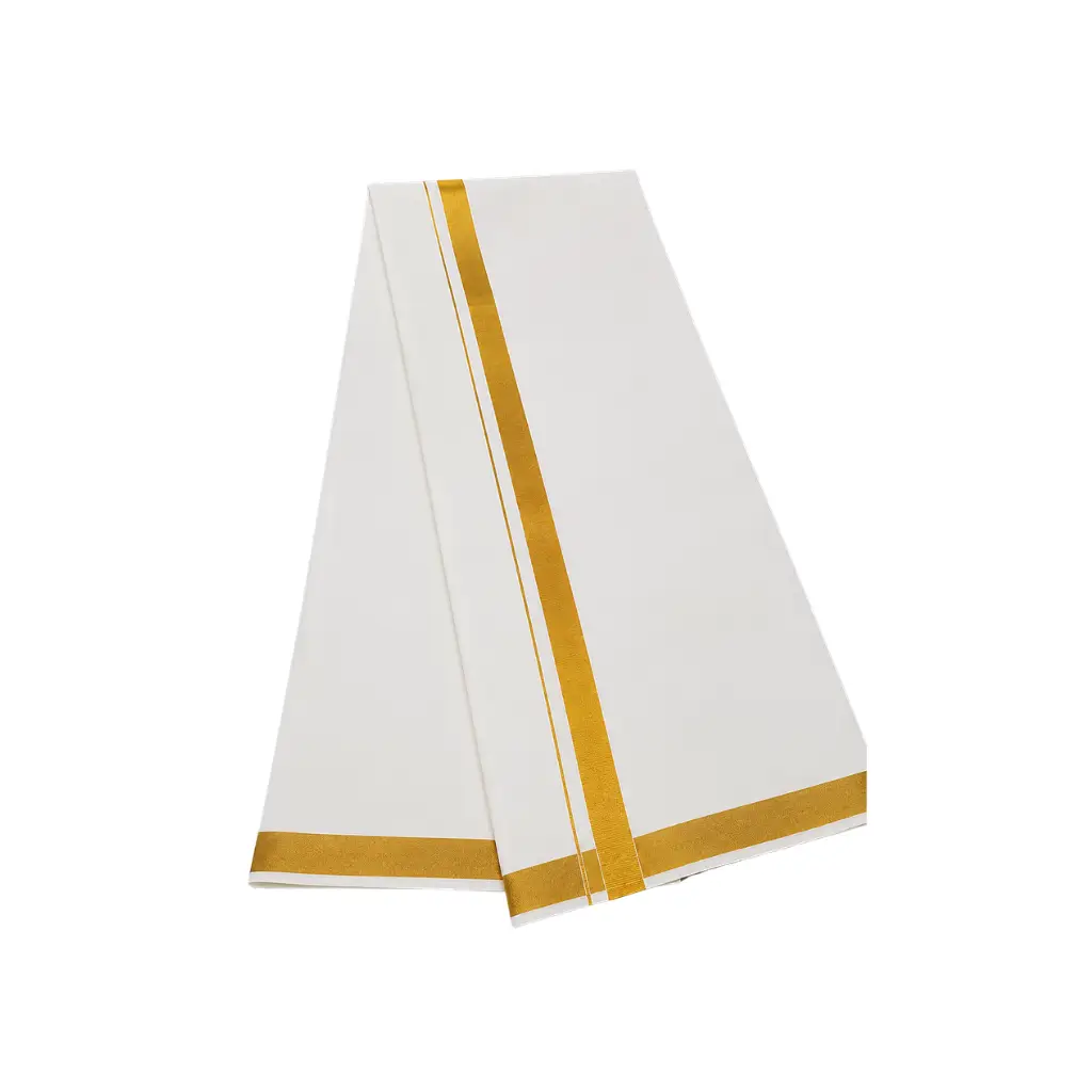 KUTHAMPULLY MENS WHITE COTTON DHOTI 4 MTR