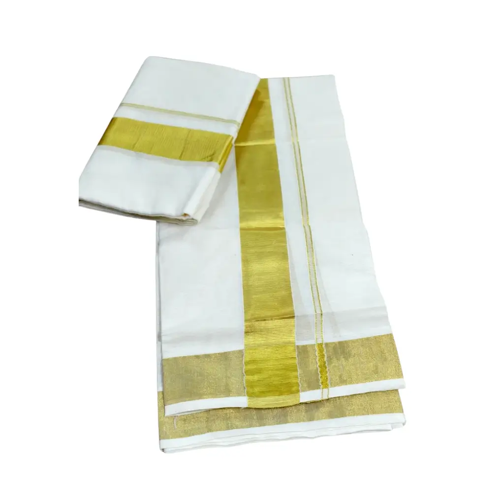 Handloom Kasavu Pure quality Set mundu extra length