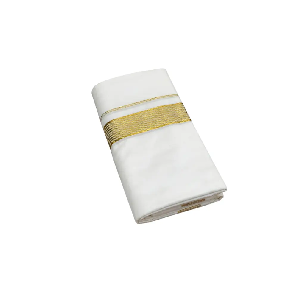 KUTHAMPULLY KERALA MEN'S STRIPE BORDER SPECIAL DHOTI 4 METER
