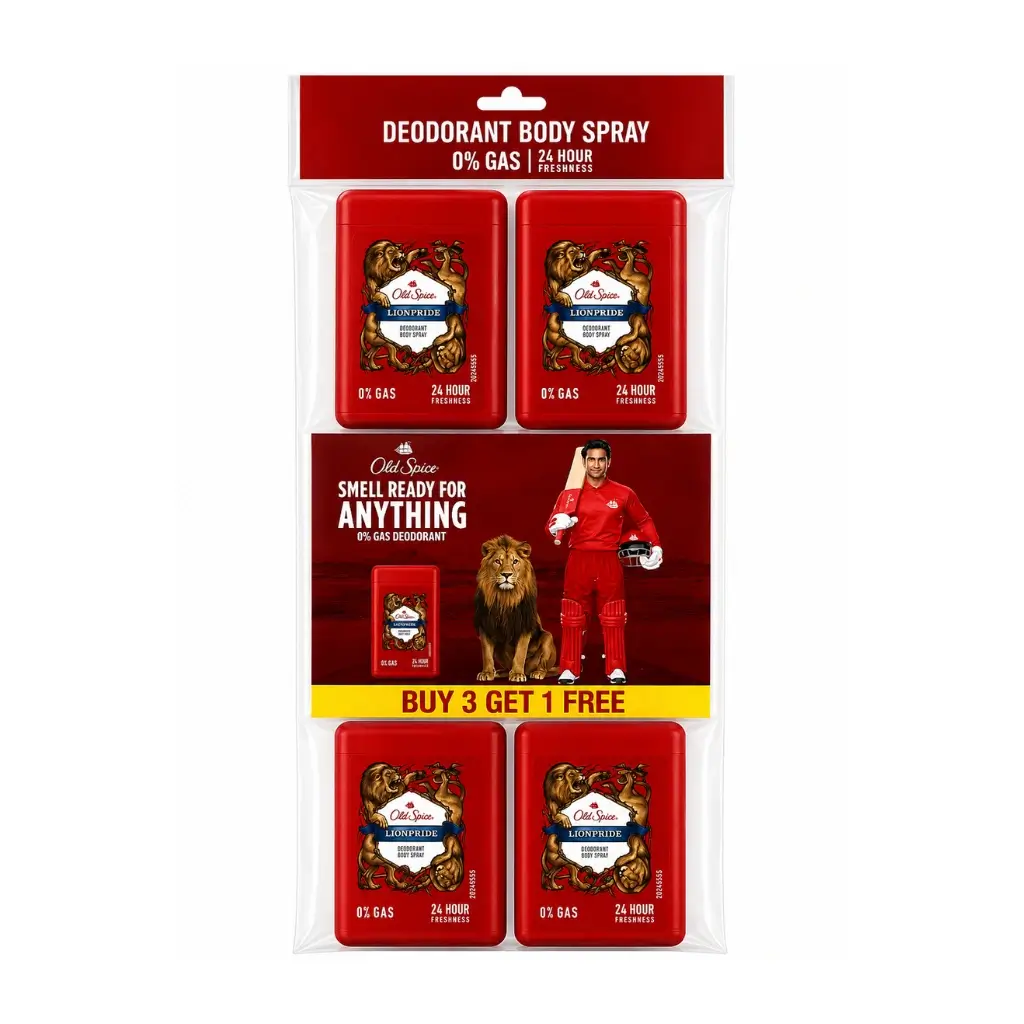 OLD SPICE POCKET LIONPRIDE DEODORANT BODY SPRAY BUY 3 GET 1 FREE
