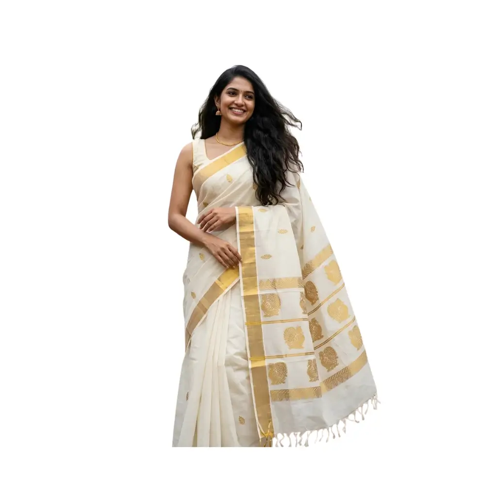 KUTHAMPULLY KERALA SAREE RICH PALLU WITH BLOUSE FULL BODY WORK ONAM SAREE