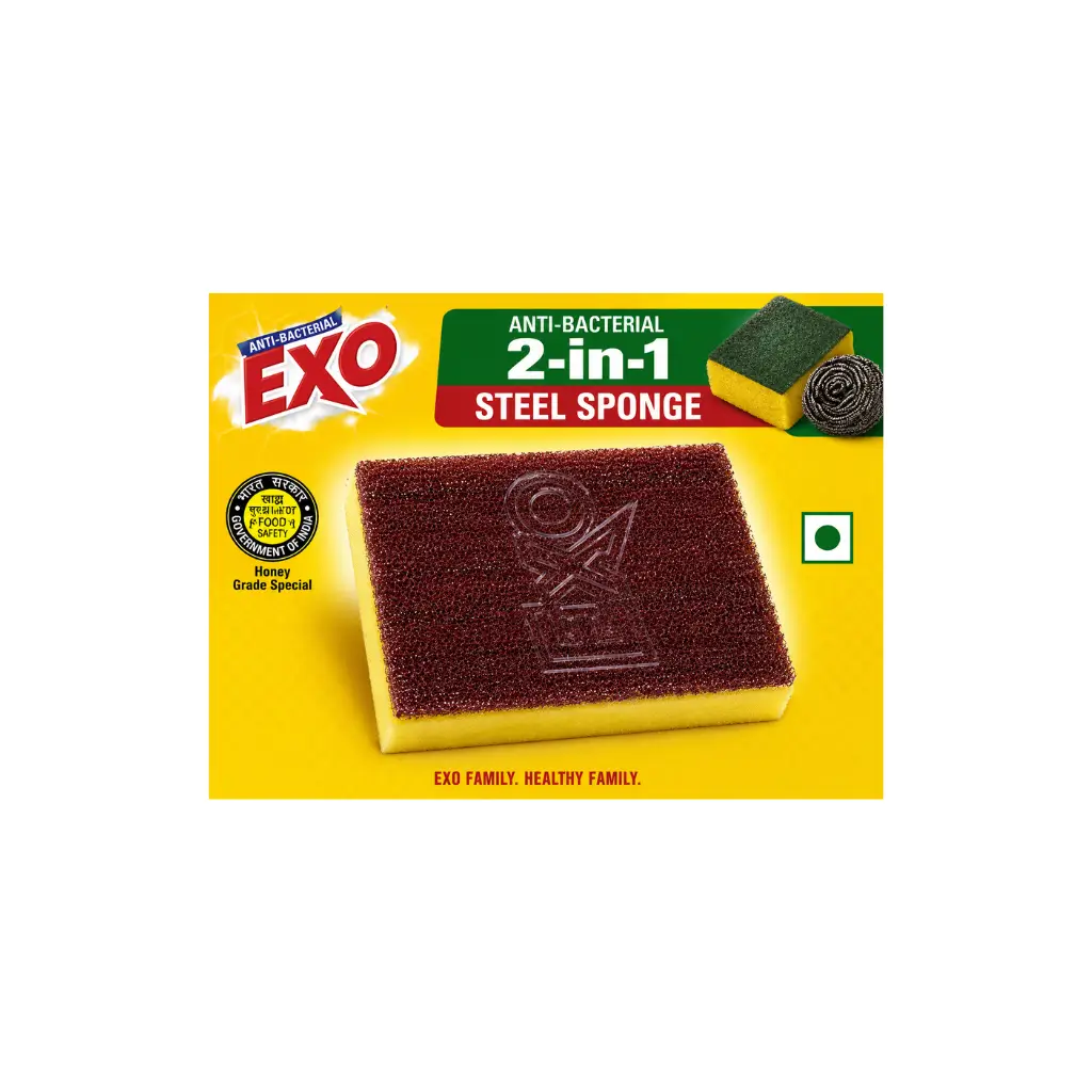 EXO ANTI BACTERIAL 2 IN 1 STEEL SPONGE