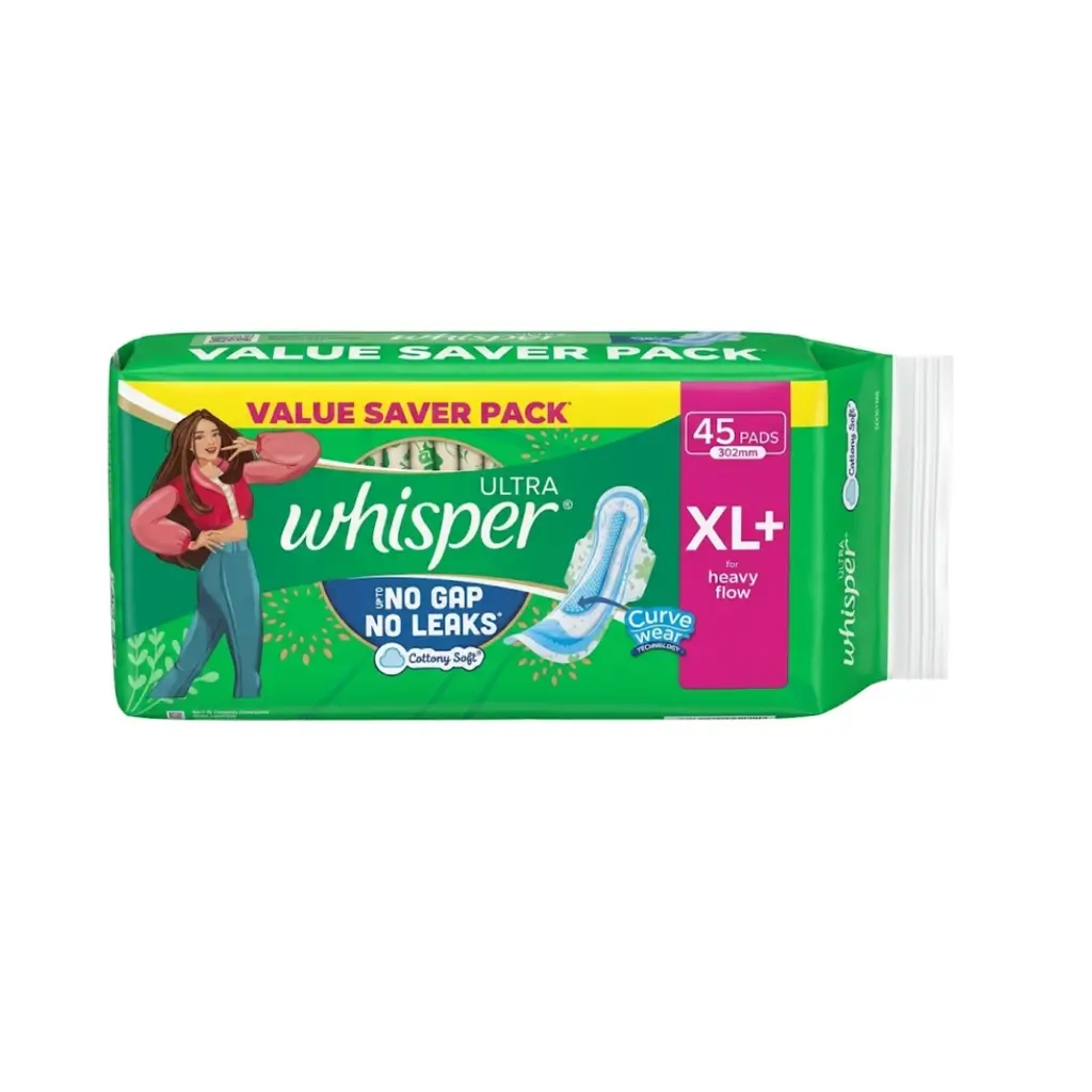 WHISPER ULTRA COTTONY SOFT SANITARY PADS XL+ 45 PADS