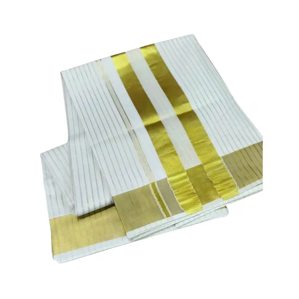 Pure Original Kasavu Saree with body stripe handloom quality