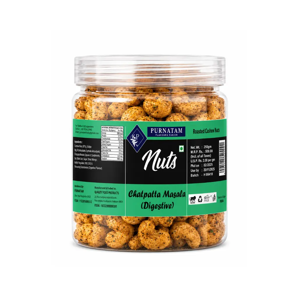 PURNATAM CHATPATTA DIGESTIVE CASHEWS 250 GM