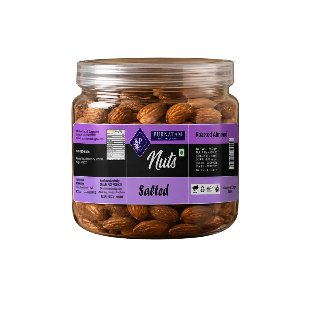 PURNATAM SALTED ALMONDS 250 GM